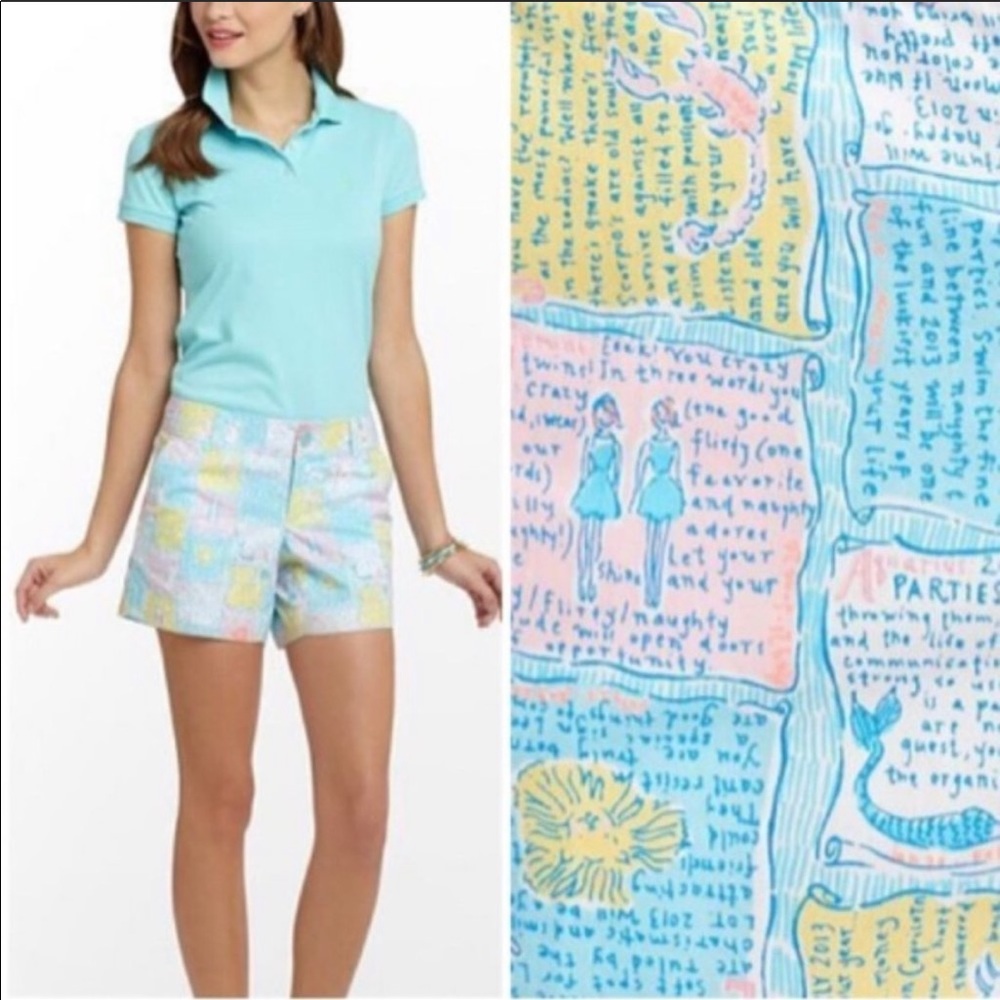 Lilly Pulitzer Multi-Color Script Patchwork Shorts - Picture 6 of 7